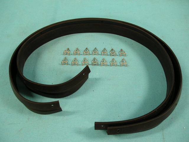 Rear Bumper Filler(2 Piece) - Nice reproduction of the rubber strip which is positioned between the rear bumper and the rear body panel on 1966 B-body models. This piece measures approximately 72" in length and includes 15 clips for installation. NOTE: Originals may have been held in place with either clips or screws. This piece must be punched to position the clips in the right location on your car.