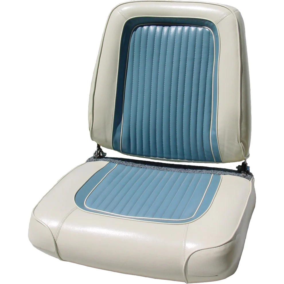 Seat Upholstery, Front buckets, pair (Bison grain inserts with accent band, Bison grain skirts) - Polara 500