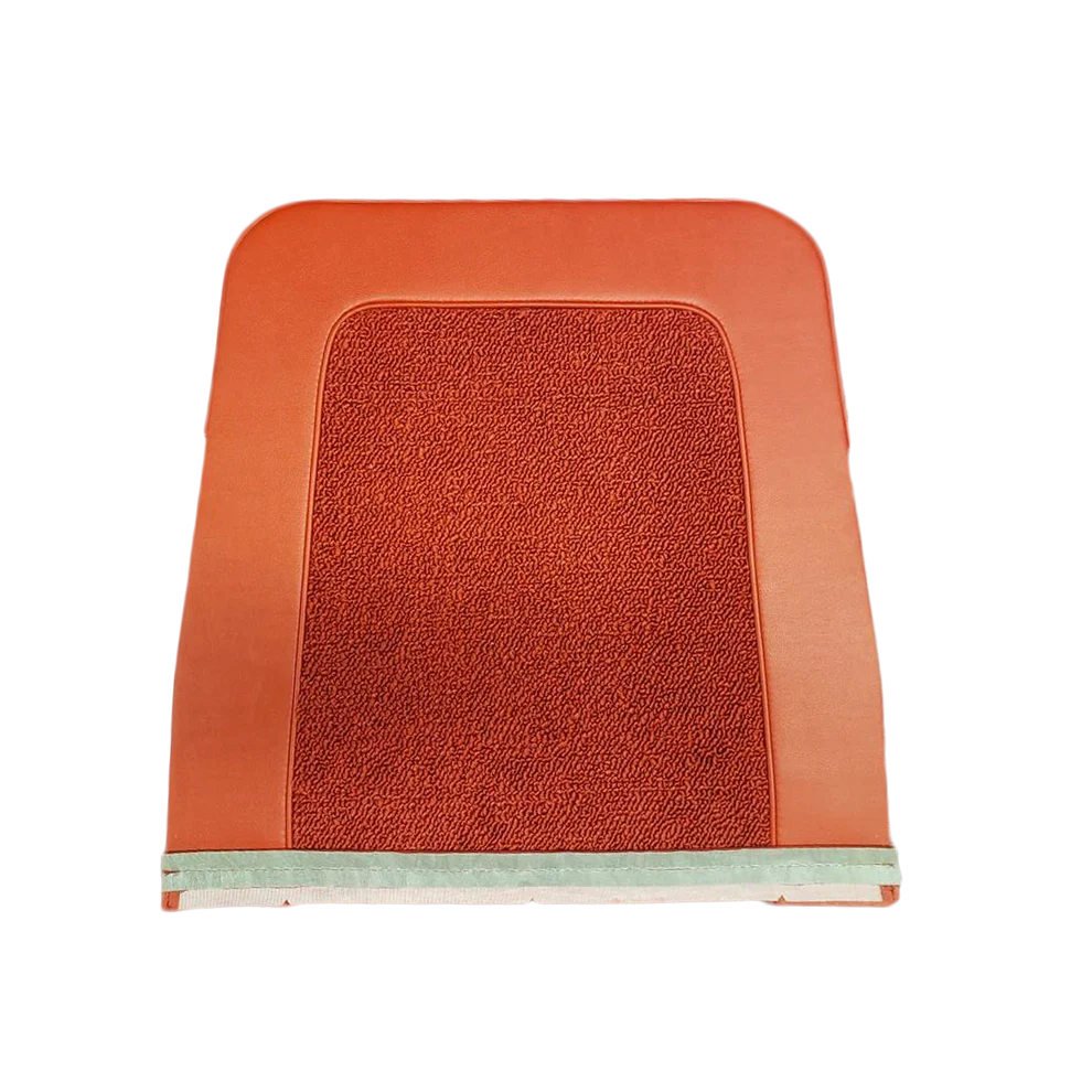 Seat Upholstery, Pre-sewn vinyl & carpet front seat backs w/new boards (Pinpoint grain inserts with heat sealed center accent strip and chrome emblem Bison grain skirts)