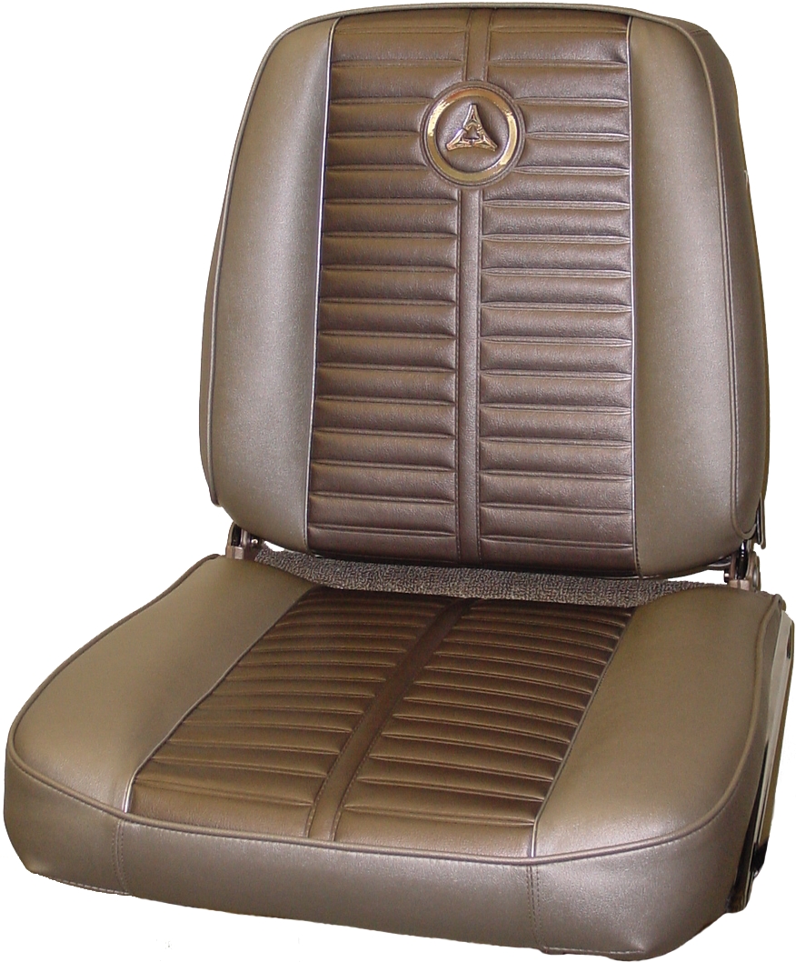 Seat Upholstery, Front Buckets, pair (Heat sealed Bison grain inserts with chrome accent and and Bison grain skirts)Surcharges does apply to Dark Metallic Olive and Dark
Metallic Brown.