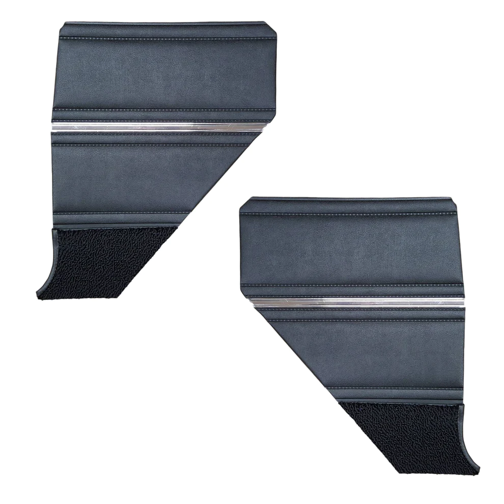 Rear door panels. Pair. Convertibles only. Die-electrically heatsealed Bison grain. Bucket style
Dart GT Convertible. .