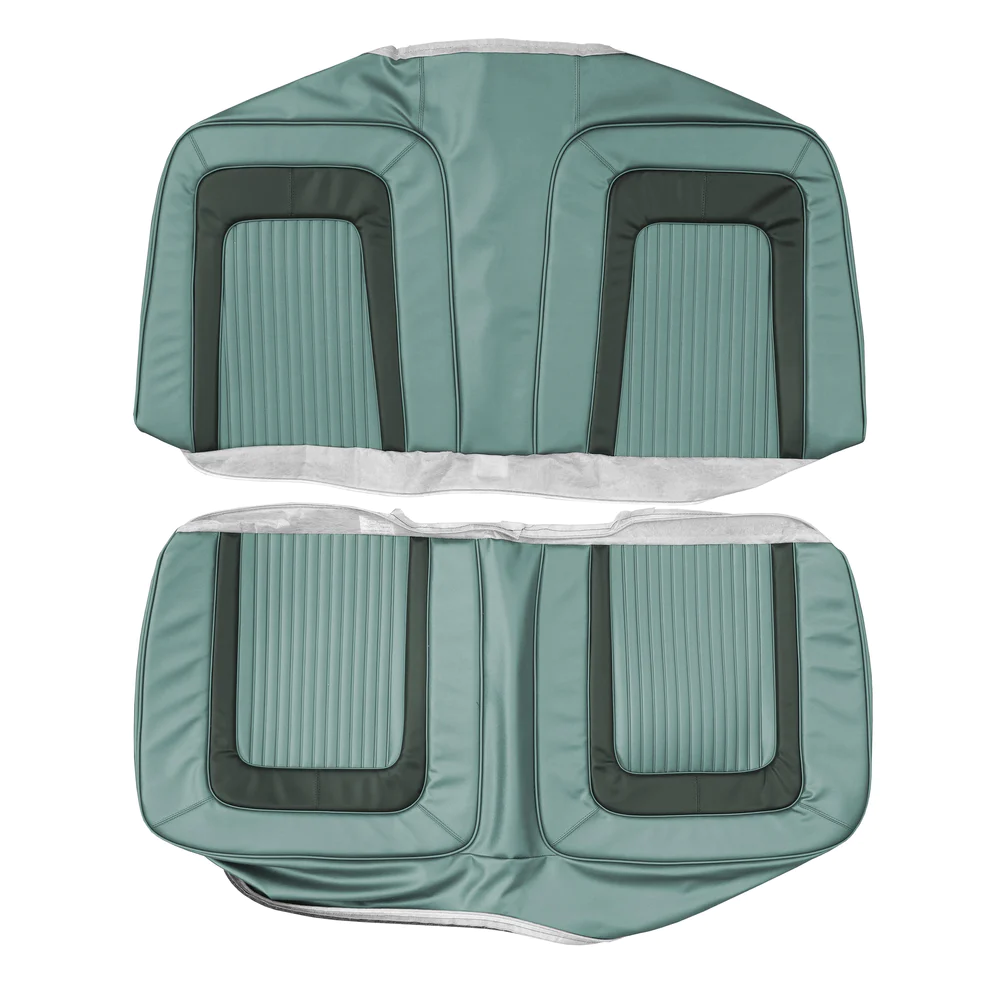 Seat Upholstery, Rear bench - Convertible (Heat sealed Bison grain inserts and skirts with accent surrounding insert)