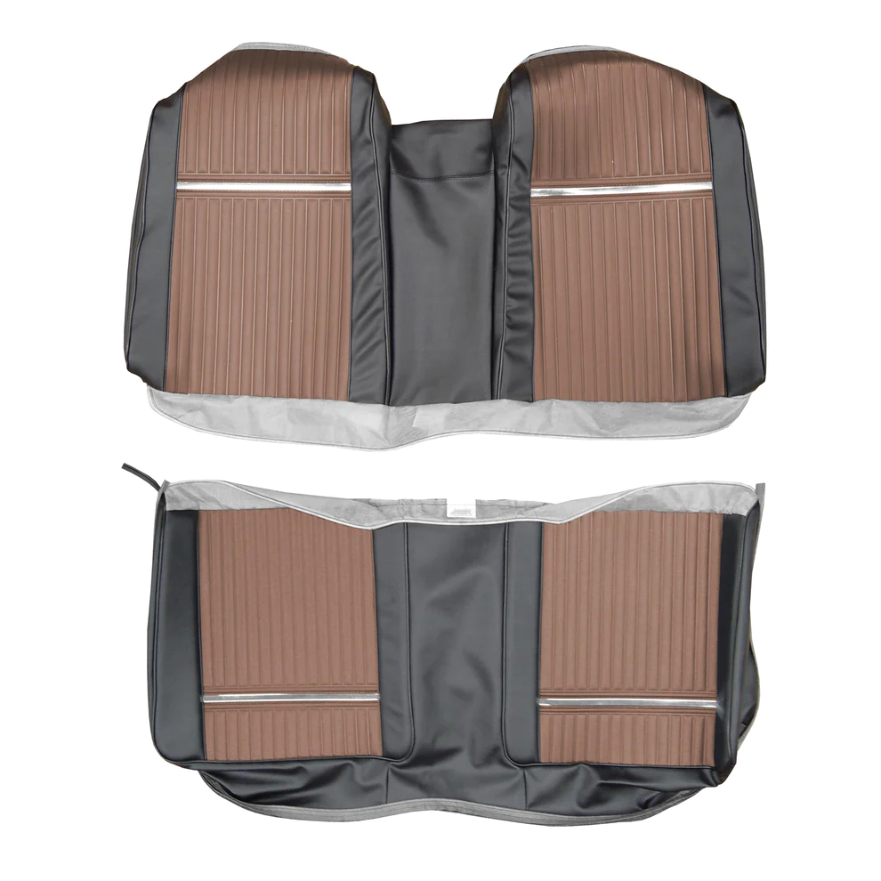 Seat Upholstery, Rear bench - Convertible (Heat sealed Cologne grain inserts with chrome accent bad and Bison grain skirts) - Sport Fury