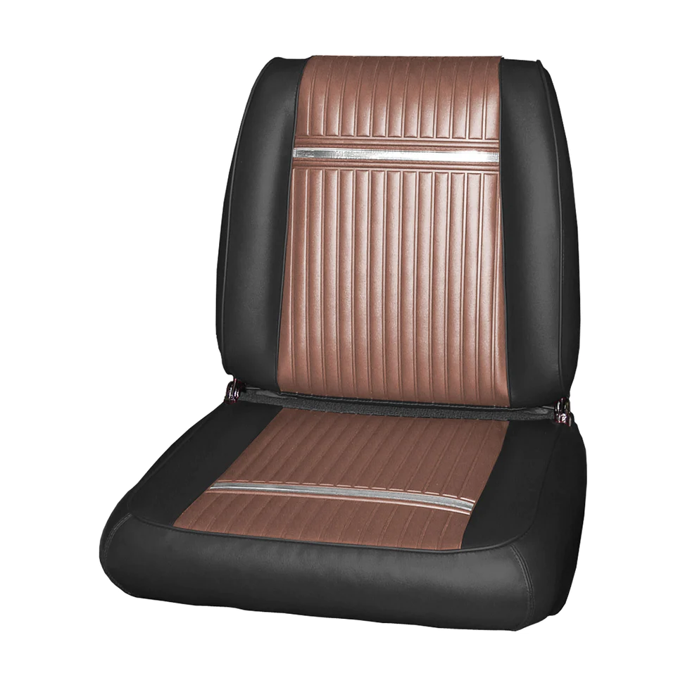 Seat Upholstery, Front bucket seats, pair (Heat sealed Cologne grain inserts with chrome accent bad and Bison grain skirts) - Sport Fury