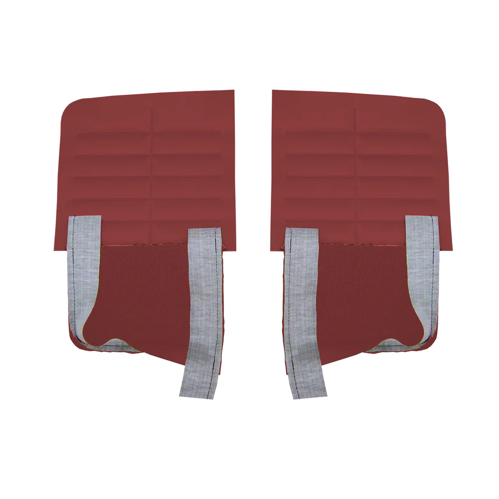 Rear door panels. Convertible.

Bench style. 500
Die-electrically heat-sealed cologne grain with carpeted lower section.

Please indicate color choice in the NOTES box. 

**NOTE: For color choices 614 Gold and 619 Ginger, sample approval may be required