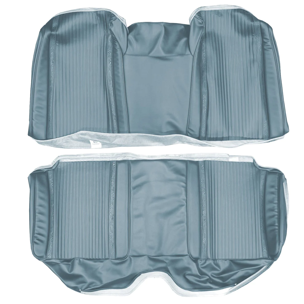 Seat Upholstery, Rear bench - Hardtop (Heat sealed Cologne grain inserts with Western Scroll strips & Cologne grain skirts)