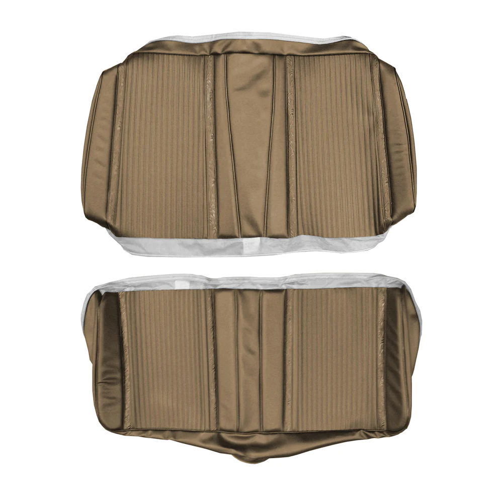 Seat Upholstery, Rear bench - Convertible (Heat sealed Cologne grain inserts with Western Scroll strips & Cologne grain skirts)