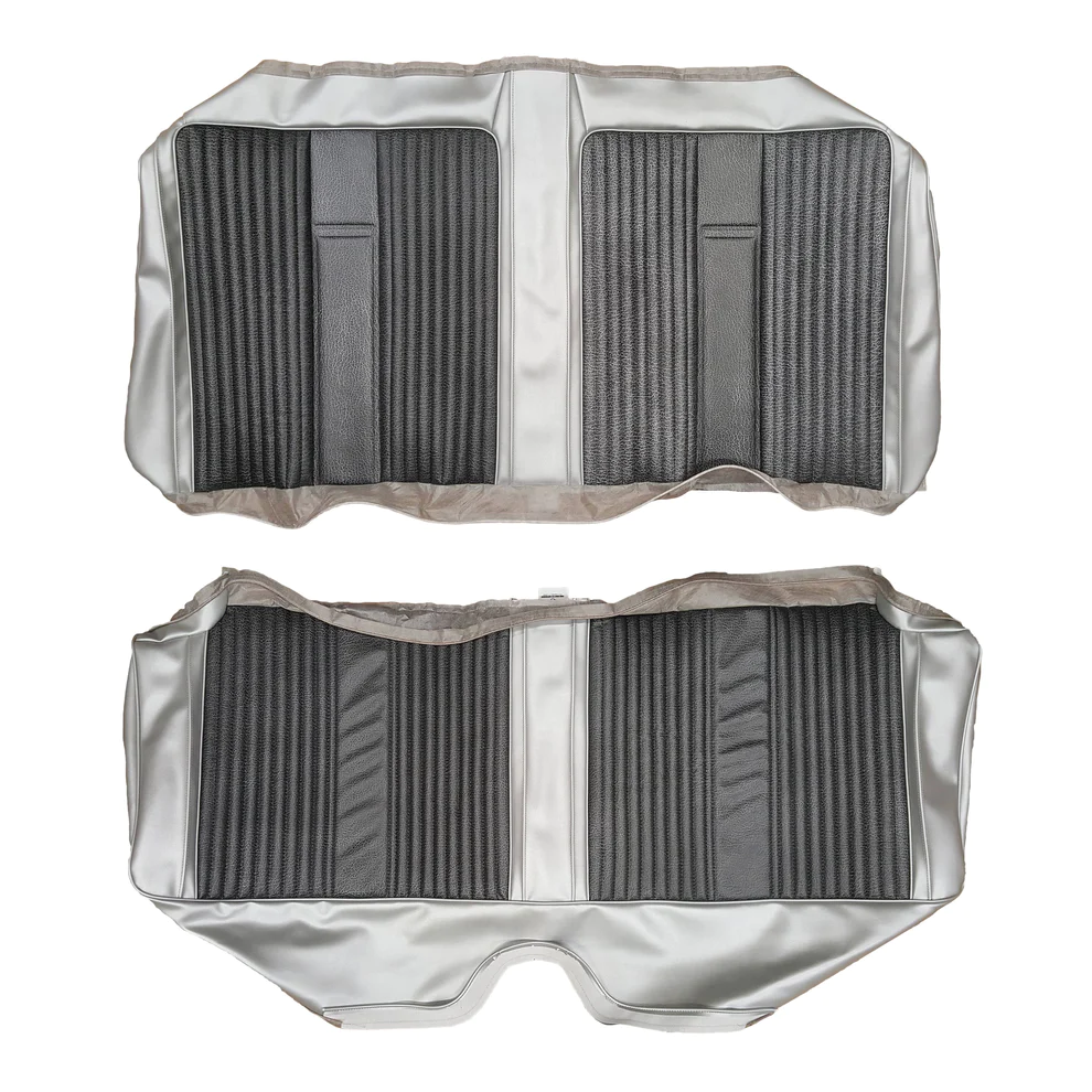 Seat Upholstery, Rear bench - Hardtop (Black Boar grain with silver casting inserts, heat sealed center panel)