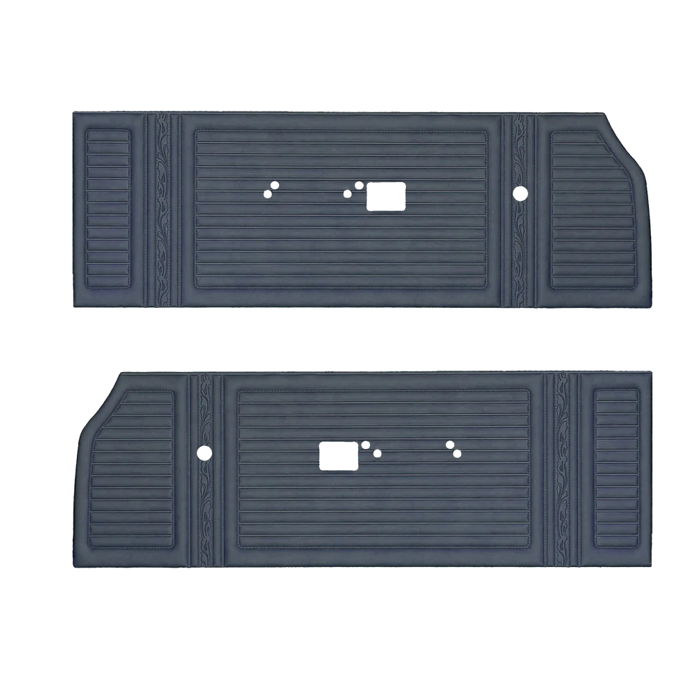 Front Door Panels. Bucket style.
Die-electrically heat-sealed Cologne grain with detailed western scroll.

Please indicate color choice in NOTES box.
