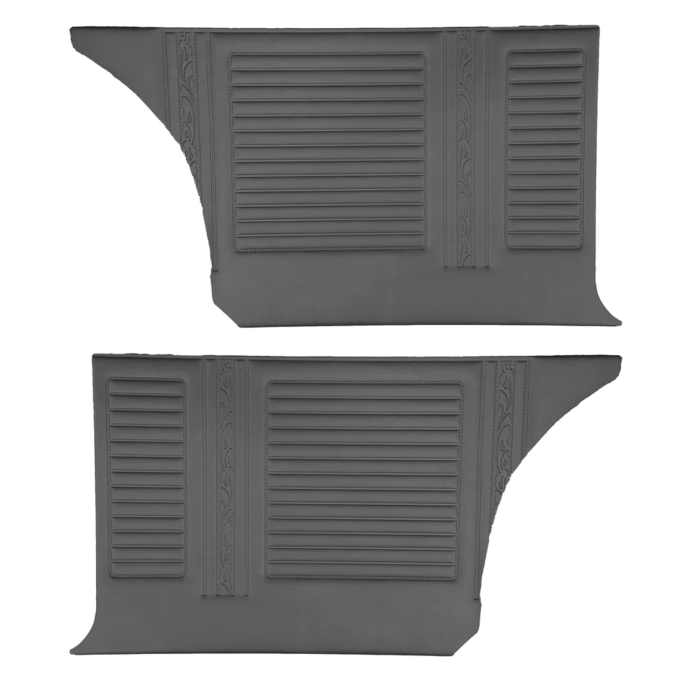 Rear Door Panels. Hardtop only. Bucket style
Die-electrically heat-sealed Cologne grain with detailed western scroll.

Please indicate color choice in NOTES box.