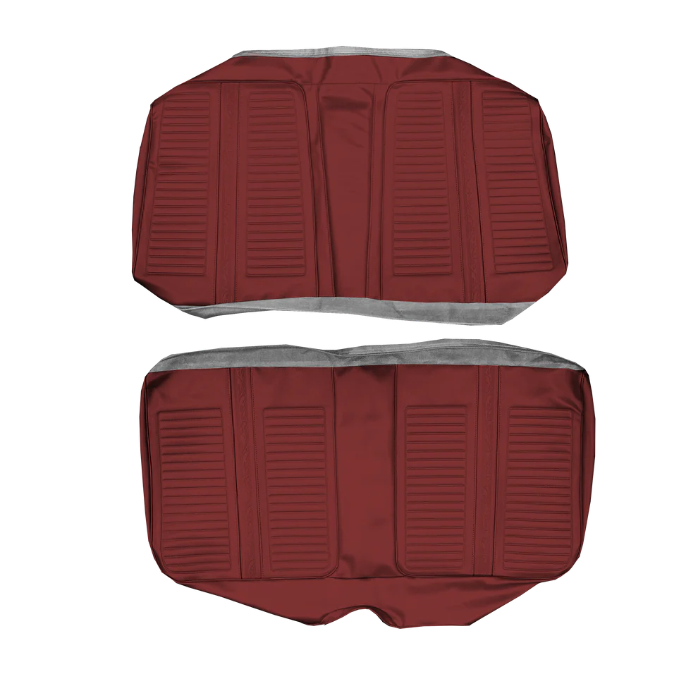 Seat Upholstery, Rear bench - Convertible (Heat sealed Cologne grain pleated inserts with western scroll center strip & Cologne grain skirts)