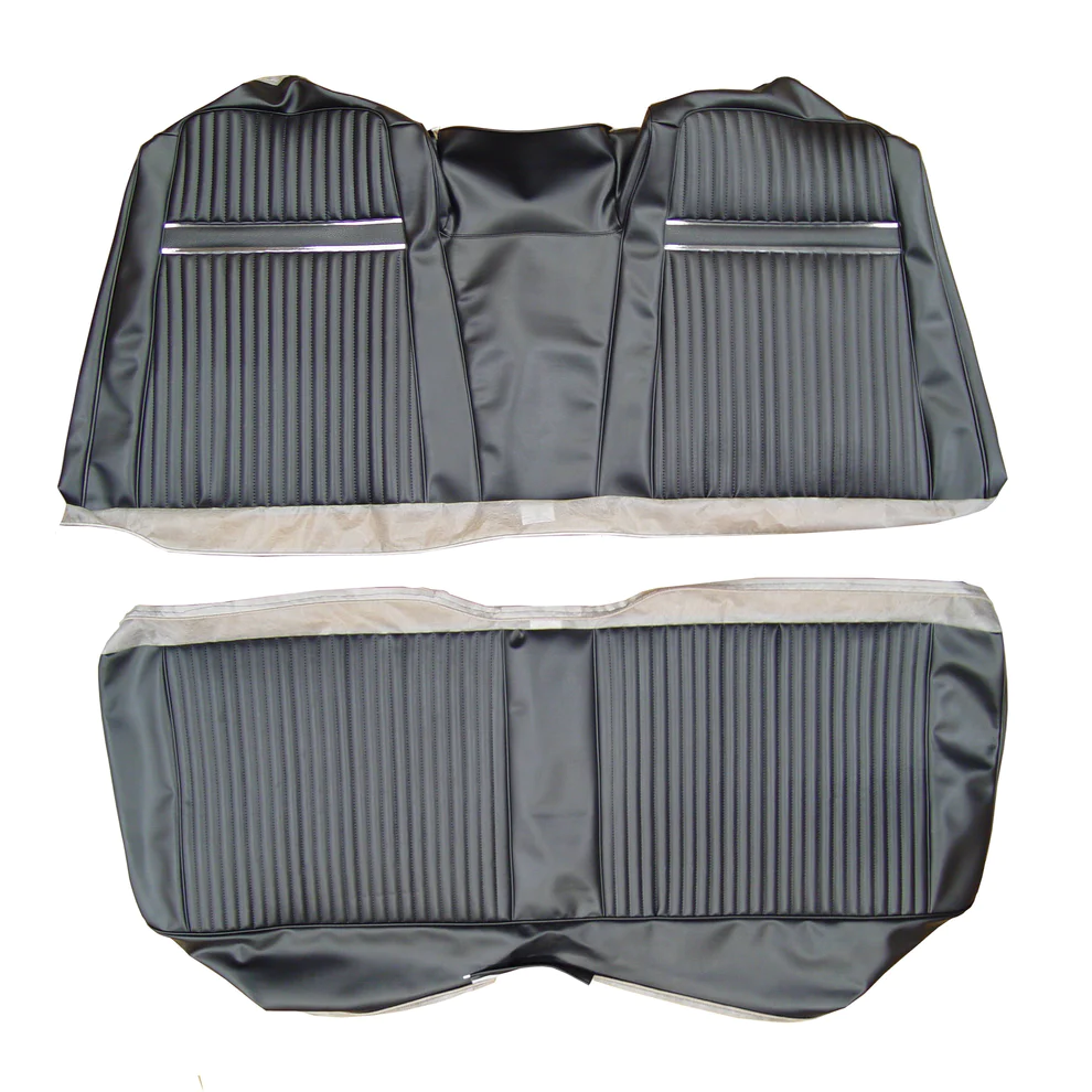 Seat Upholstery, Rear bench - Hardtop (Cologne grain heat sealed inserts and skirts with chrome accent band) - Sport Fury
