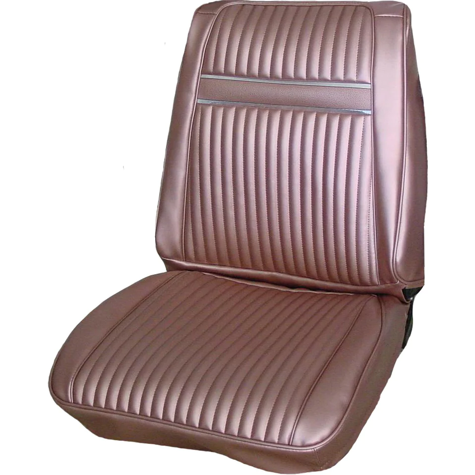Seat Upholstery, Front bucket seats, pair (Cologne grain heat sealed inserts and skirts with chrome accent band) - Sport Fury