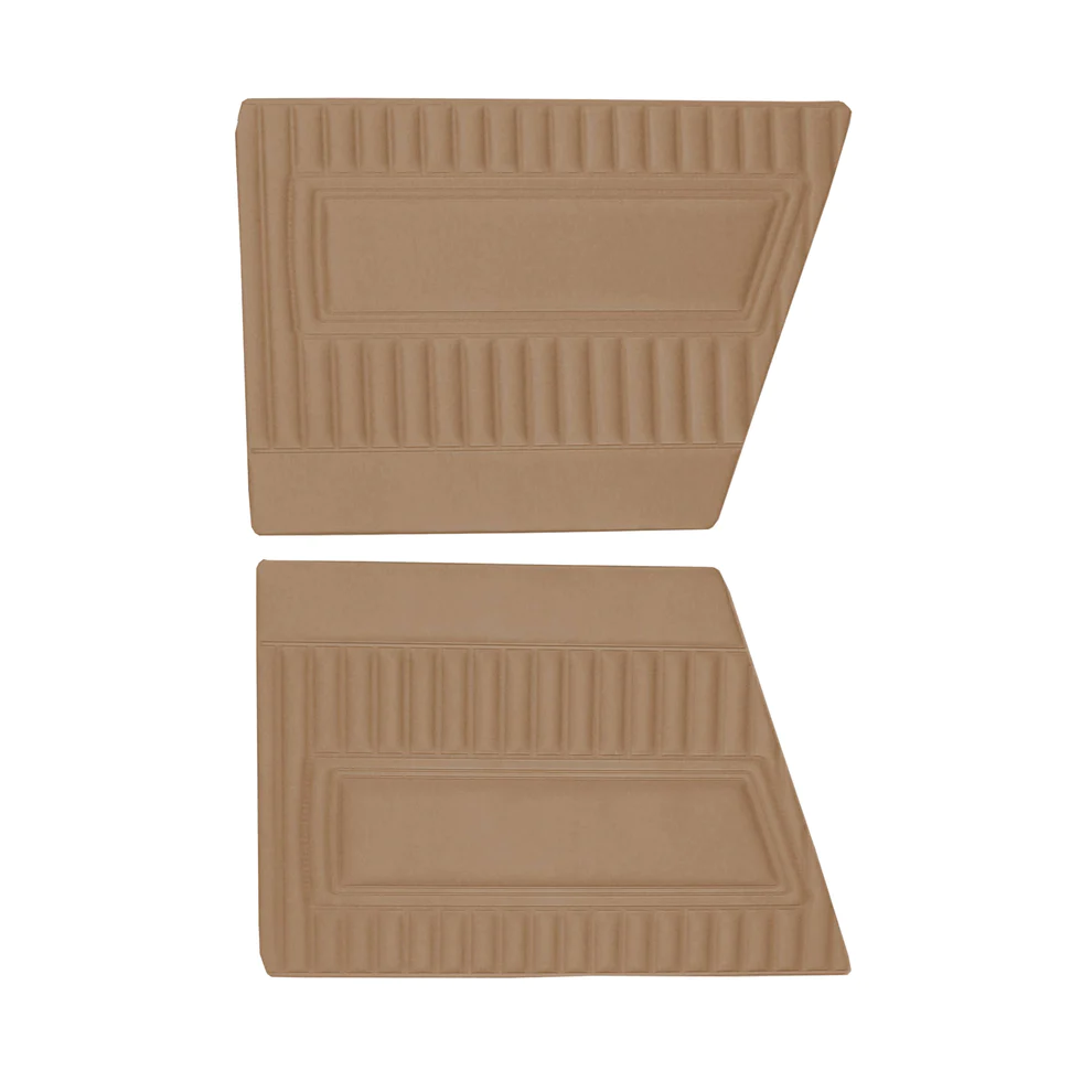 Rear door panels. Pair. Fastback. 
Bucket style seats.
Die-electrically heat-sealed cologne grain vinyl.