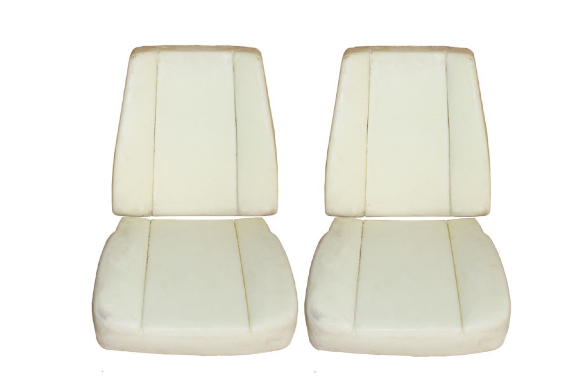 Complete Set Bucket Seat Foam (top, bottom and top caps) Complete set means a top and bottom cushion for (1) bucket Seat.  You will need two (2) sets in order to replace all your seat foam for a vehicle. (discount exempt)