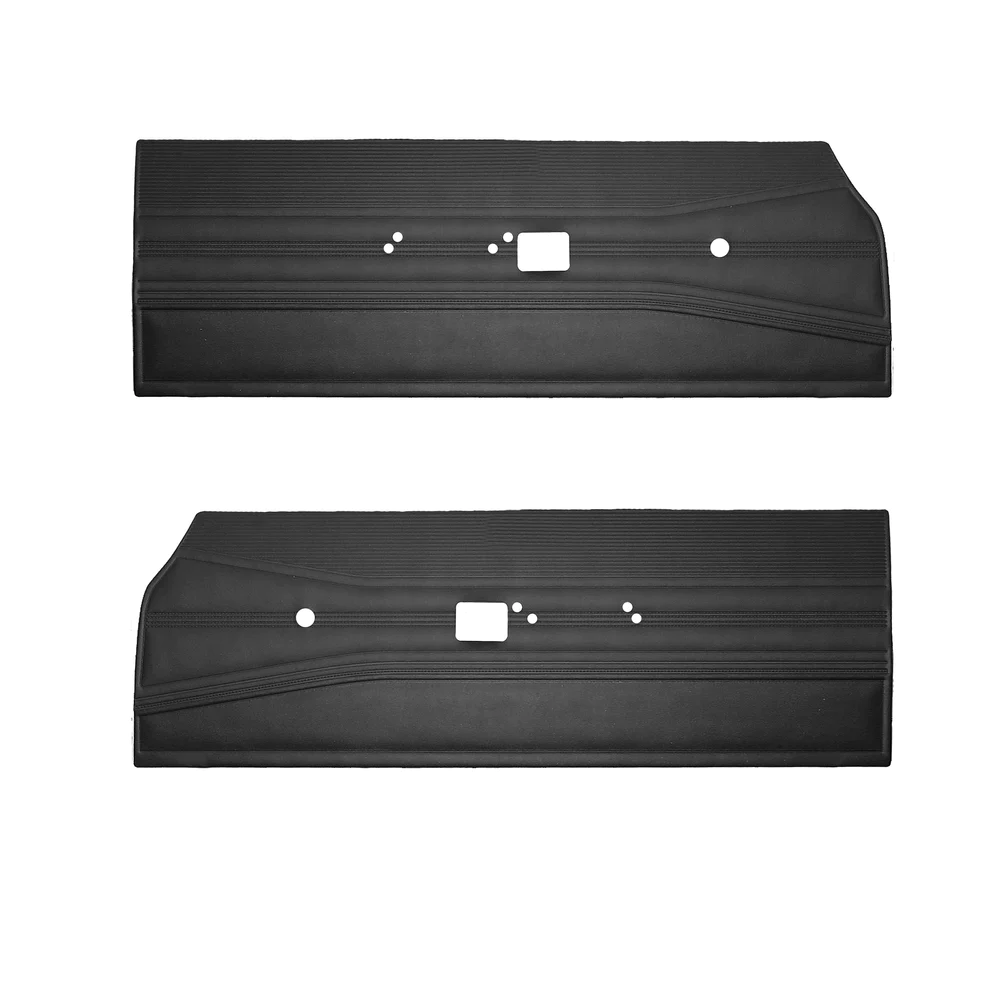 Front door panels. Bucket Seat style
1968 Dodge Coronet R/T & 500
Die-electrically heat sealed cologne grain vinyl.  Choose color choice at time of order or place in notes for web type orders:  Black, Pearl White, Dark Metallic blue / light metallic blue, Dark Metallic Green, Metallic Maroon, and Gold / Black.