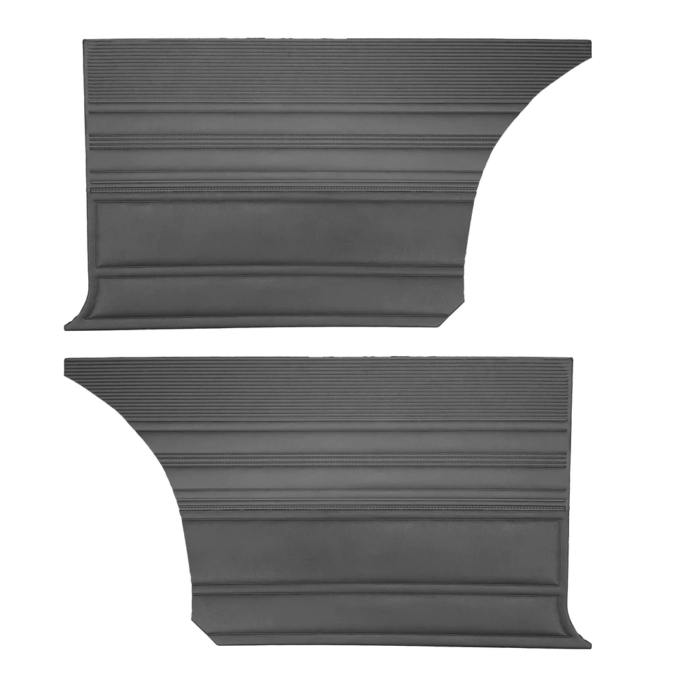 Rear door panels. Hardtop only.
1968 Dodge Coronet R/T & 500 w/bucket style seats
Die-electrically heat sealed Cologne grain vinyl.Choose color choice at time of order or place in notes for web type orders:  Black, Pearl White, Dark Metallic blue / light metallic blue, Dark Metallic Green, Metallic Maroon, and Gold / Black.