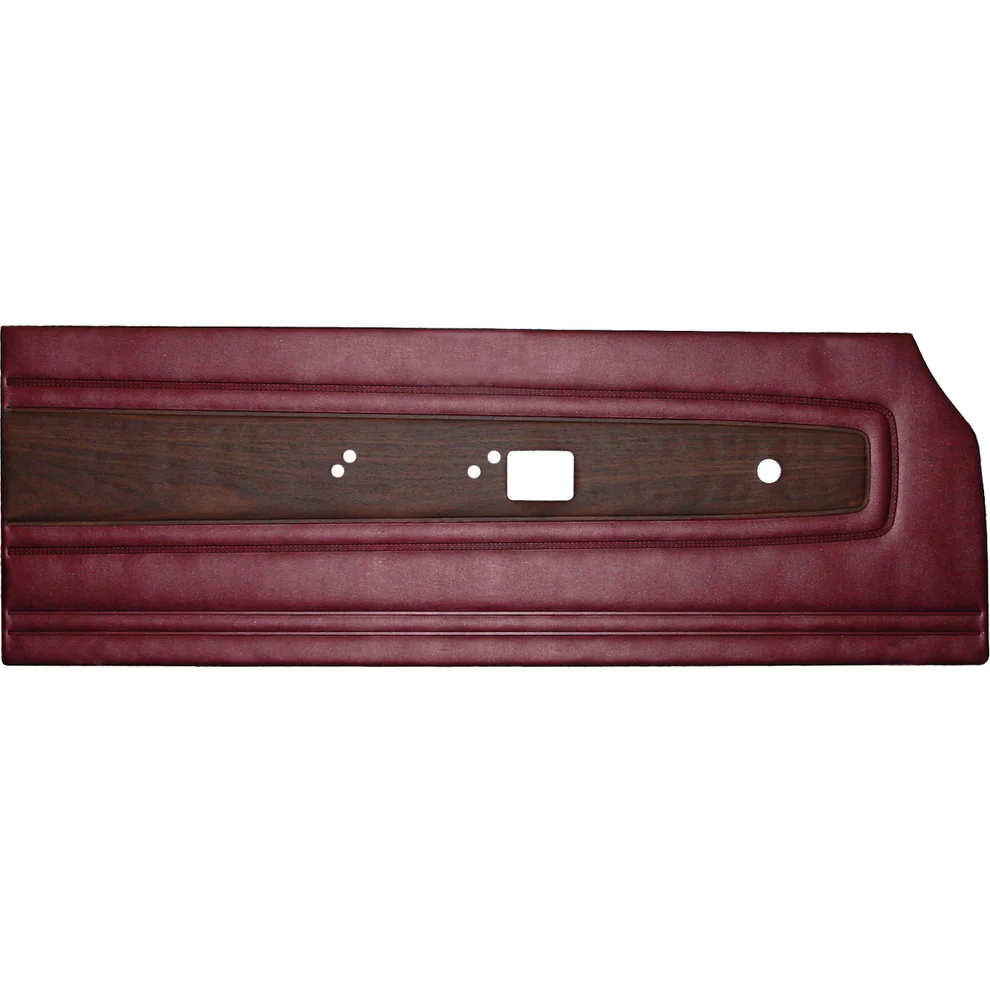 Front Door Panels. Bucket style. Die-electrically heat-sealed Cologne grain vinyl with woodgrain center.
Plymouth GTX & Sport Satellite

Please indicate color choice in NOTES box.
