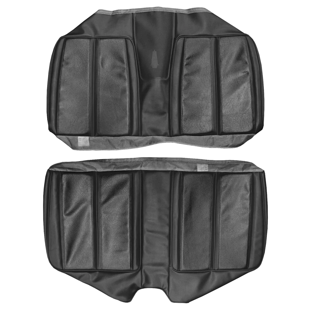 Seat Upholstery, Rear bench with heat sealed rear seat top center panel - Convertible (Crush grain inserts and Cologne grain skirts)