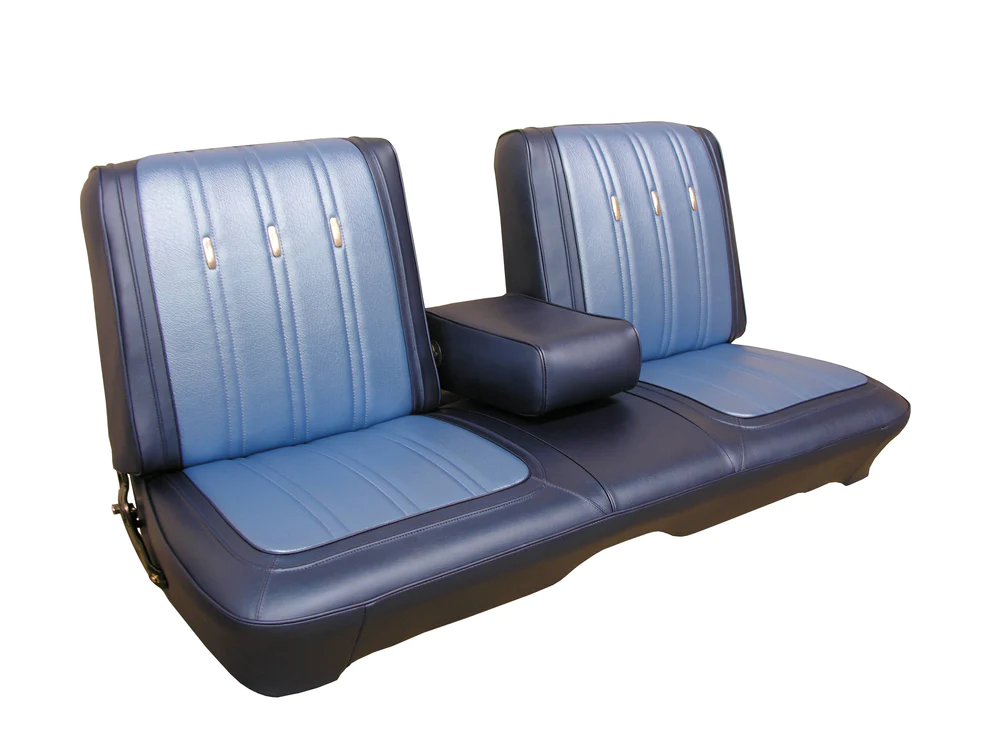 Seat Upholstery - Front split bench seat with center armrest (Dorchester Grain inserts and Cologne grain skirts) - Fury Sport Suburban wagon / Furry III 4dr