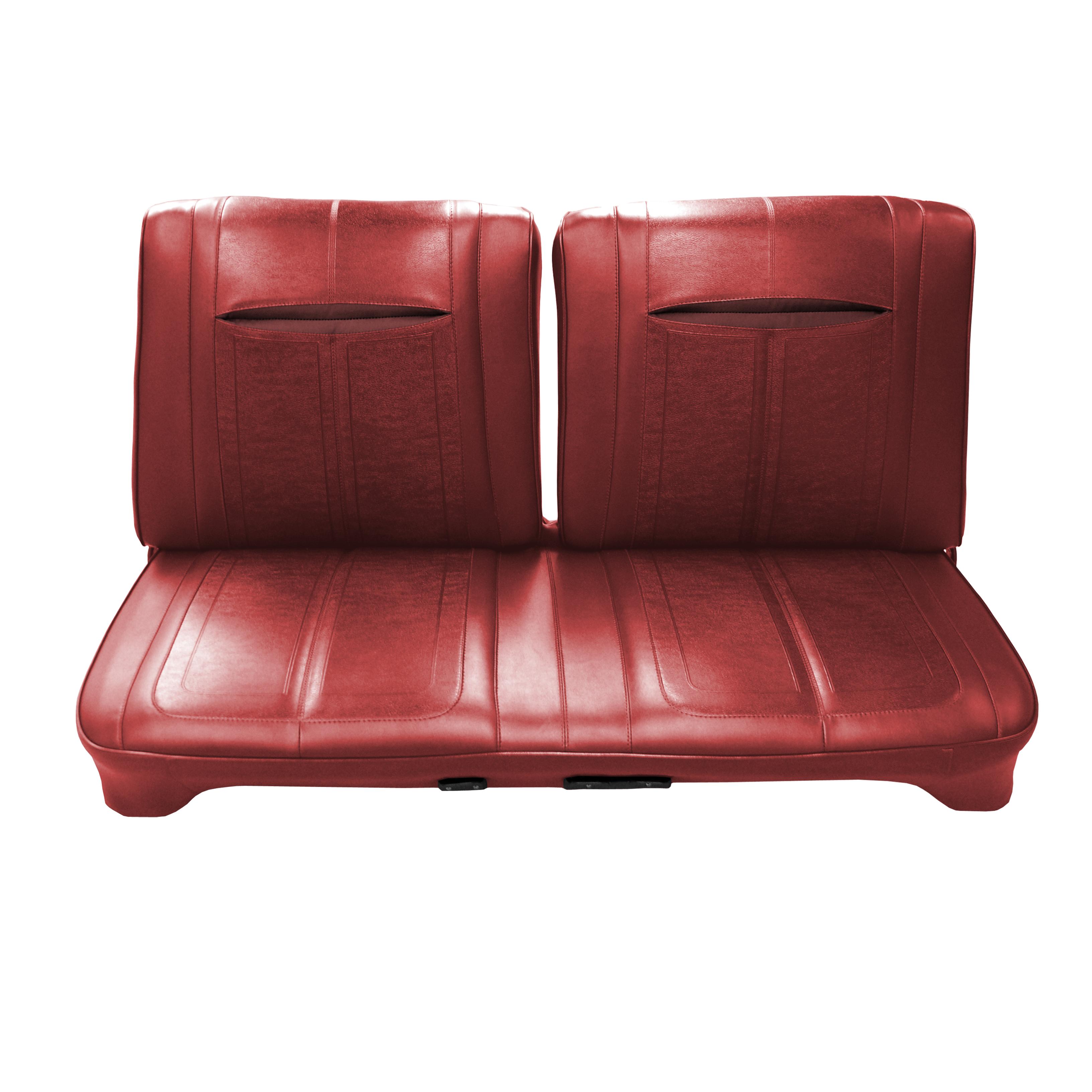 Seat Upholstery, Front split bench - GT & GTS (Heat sealed Ascot grain inserts with K.V. grain pleats and Cologne grain skirts)