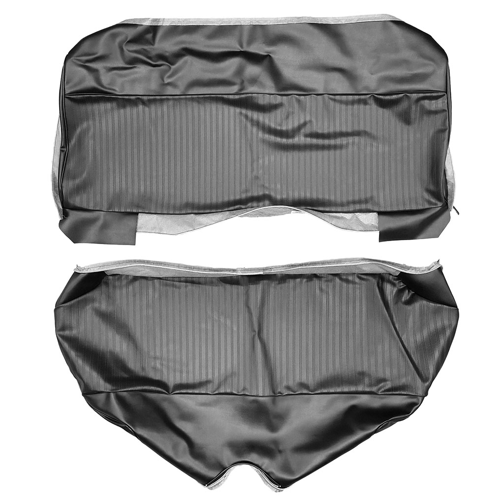 Seat Upholstery, Rear bench 2dr (rear backrest portion only) (Double Stitch Rib grain inserts and Coachman grain skirts)