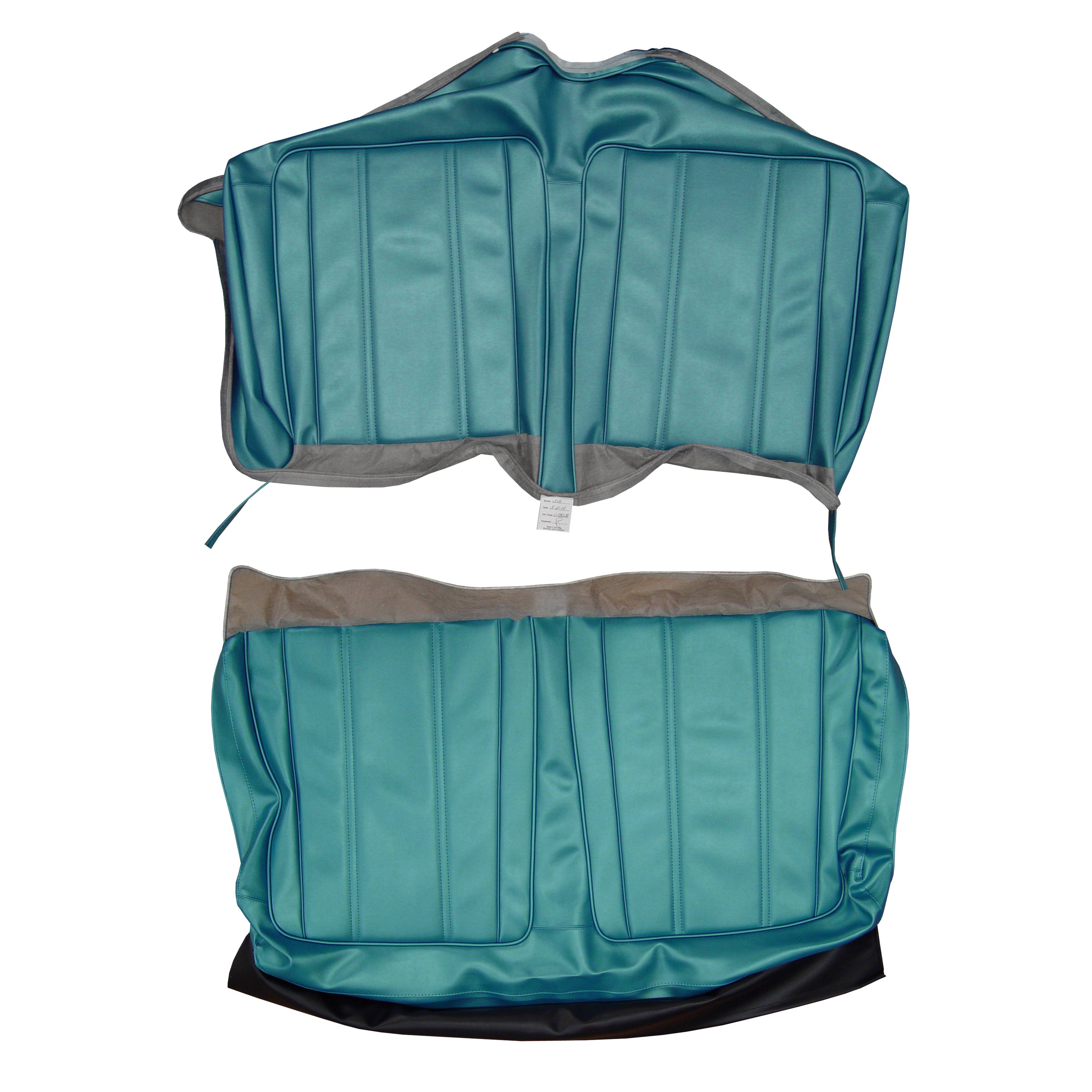 Seat Upholstery, Rear bench, Standard Upholystry - Fastback (Cologne grain inserts and skirts