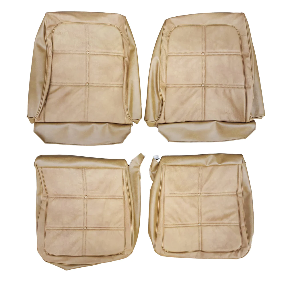 Seat Upholstery, Front buckets, pair - remaining colors not black (Leather inserts and Coachman grain skirts for the front buckets. Coachman grain rear seat)