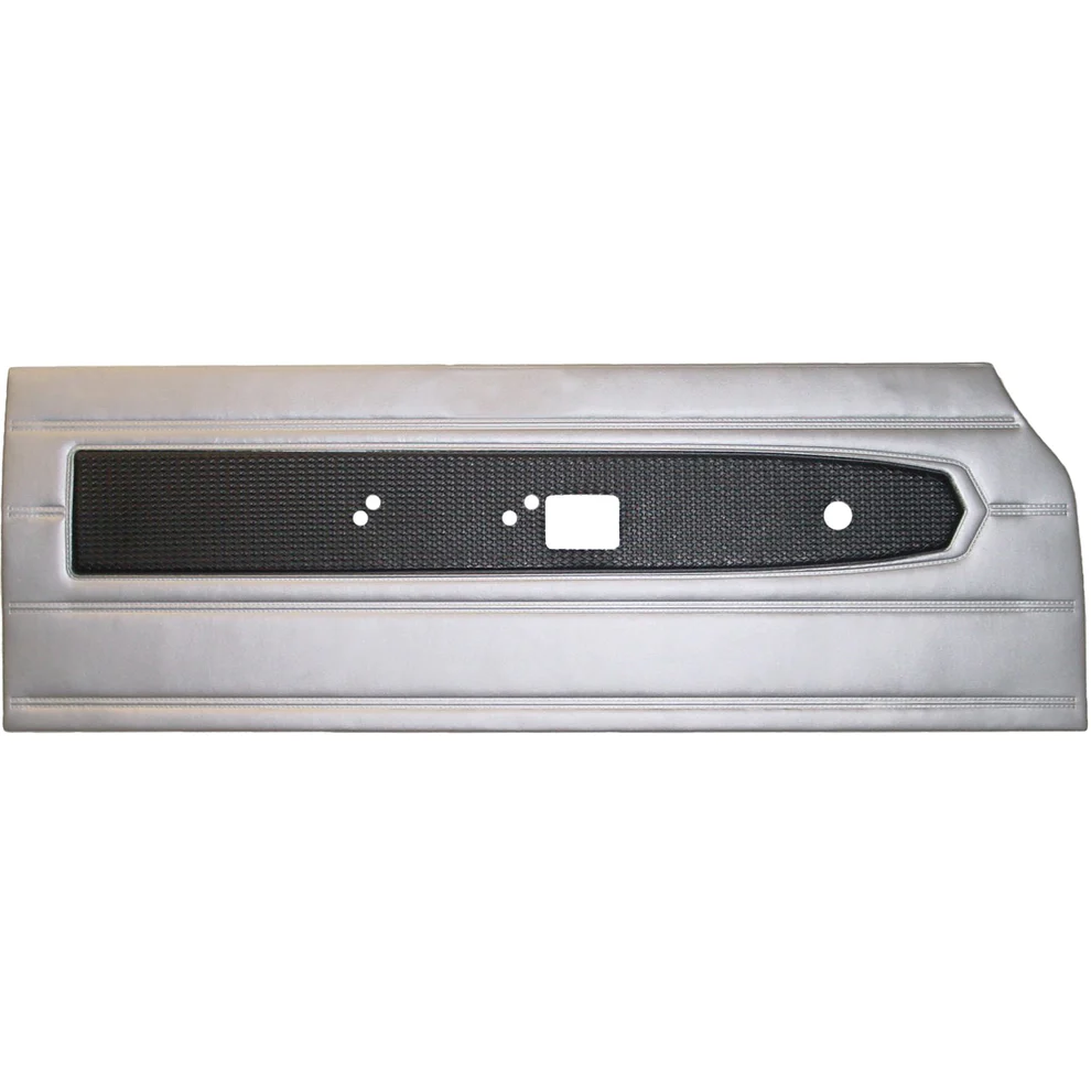 Front door panels. Pair.
Die-electrically heatsealed Coachman grain with Reed grain inserts.
Deluxe & Standard bench style