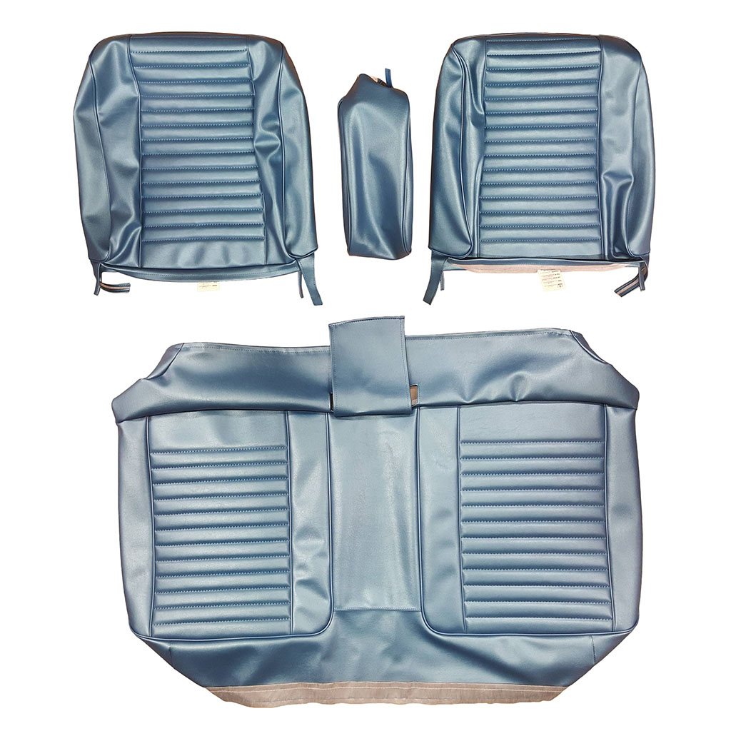 Seat Upholstery, Front split bench with center armrest covers. Coachman grain inserts and skirts