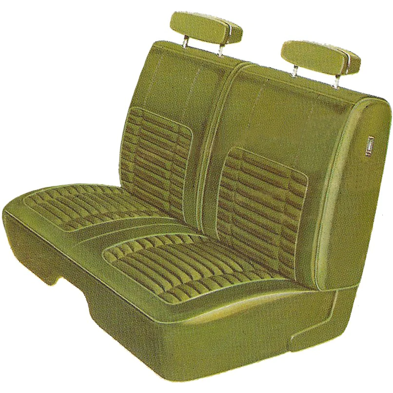Seat Upholstery, Front split bench (Diamond Basketweave grain inserts and Krinkle grain skirts)