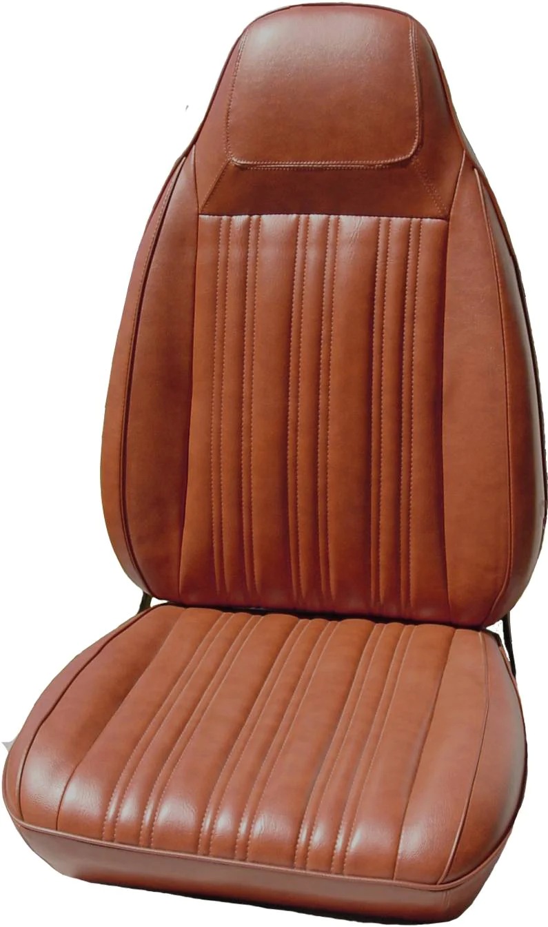 Seat Upholstery, Front Buckets, pair (Shallow Elk grain inserts and Coachman grain skirts)
