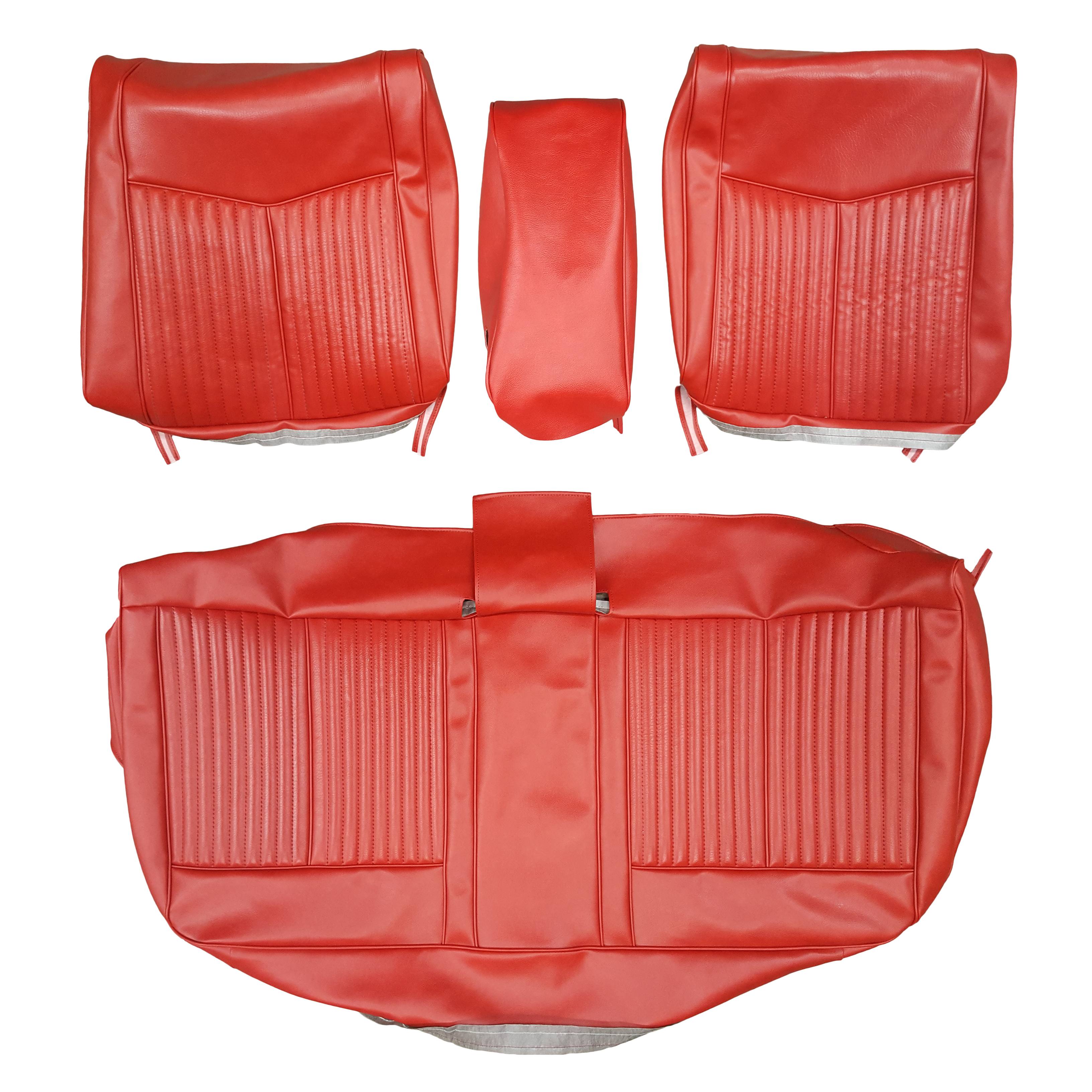 Seat Upholstery, Front Split Bench with Center Armrest (El Paso grain inserts and Coachman grain skirts)  Duster / Duster 340.