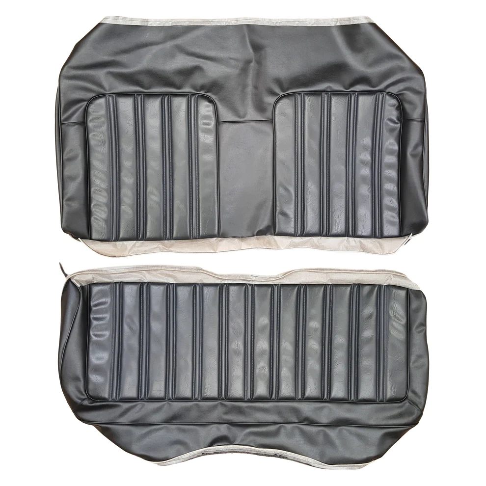 Seat Upholstery, Rear bench - hardtop - Deluxe (Shallow Elk grain inserts and Coachman grain skirts)