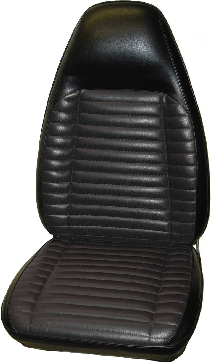 Seat Upholstery, Front buckets, pair (El Paso grain inserts with stitched pleats and Coachman grain skirts)