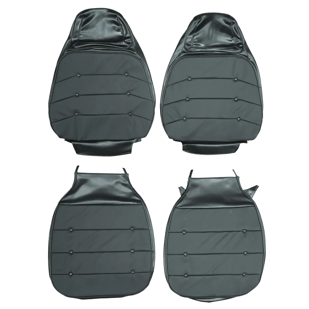 Seat Upholstery, Front buckets, pair - Other colors not black(Leather inserts with buttons and Belmont grain skirts) Charger SE