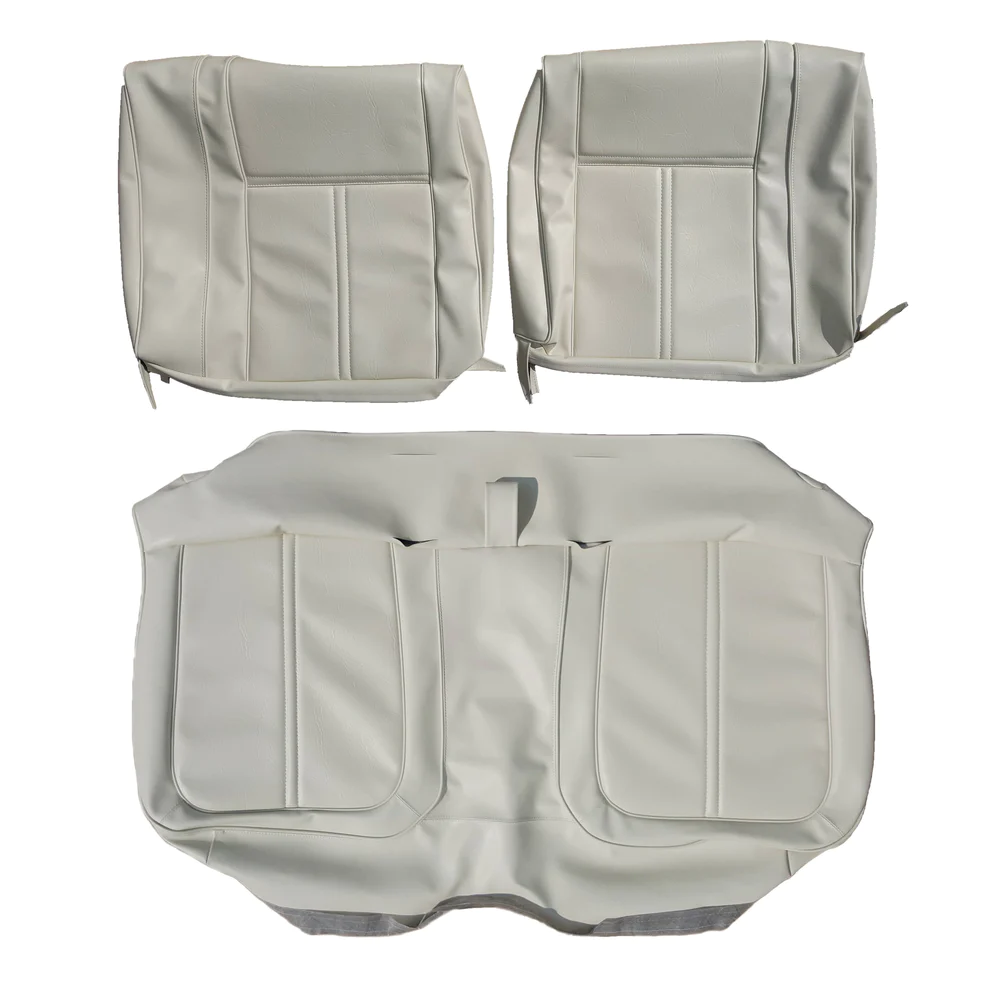 Seat Upholstery, Front split bench - Deluxe (Shallow elk grain inserts with coachman grain skirts)