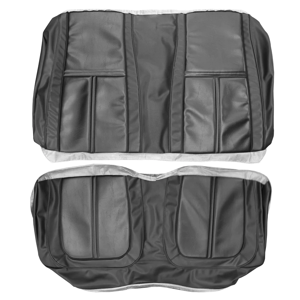 Seat Upholstery, Rear bench - Deluxe (Shallow elk grain inserts with Coachman grain skirts)