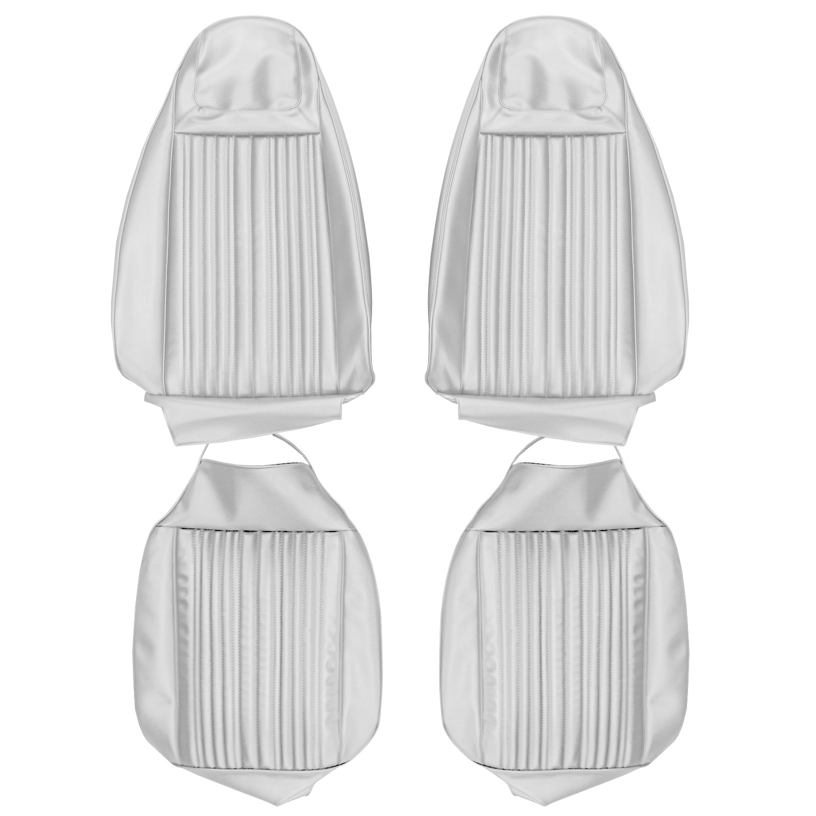 Seat Upholstery, Front Buckets - Deluxe (Shallow Elk grain inserts and Coachman grain skirts)