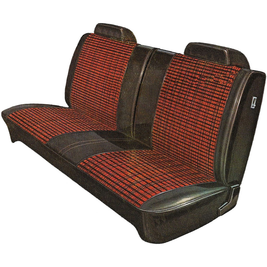 Seat Upholstery, Front Split bench "Cloth Style"  (plaid cloth inserts and Coachman grain skirts)  Duster / Duster 340 / Demon / Demon 340