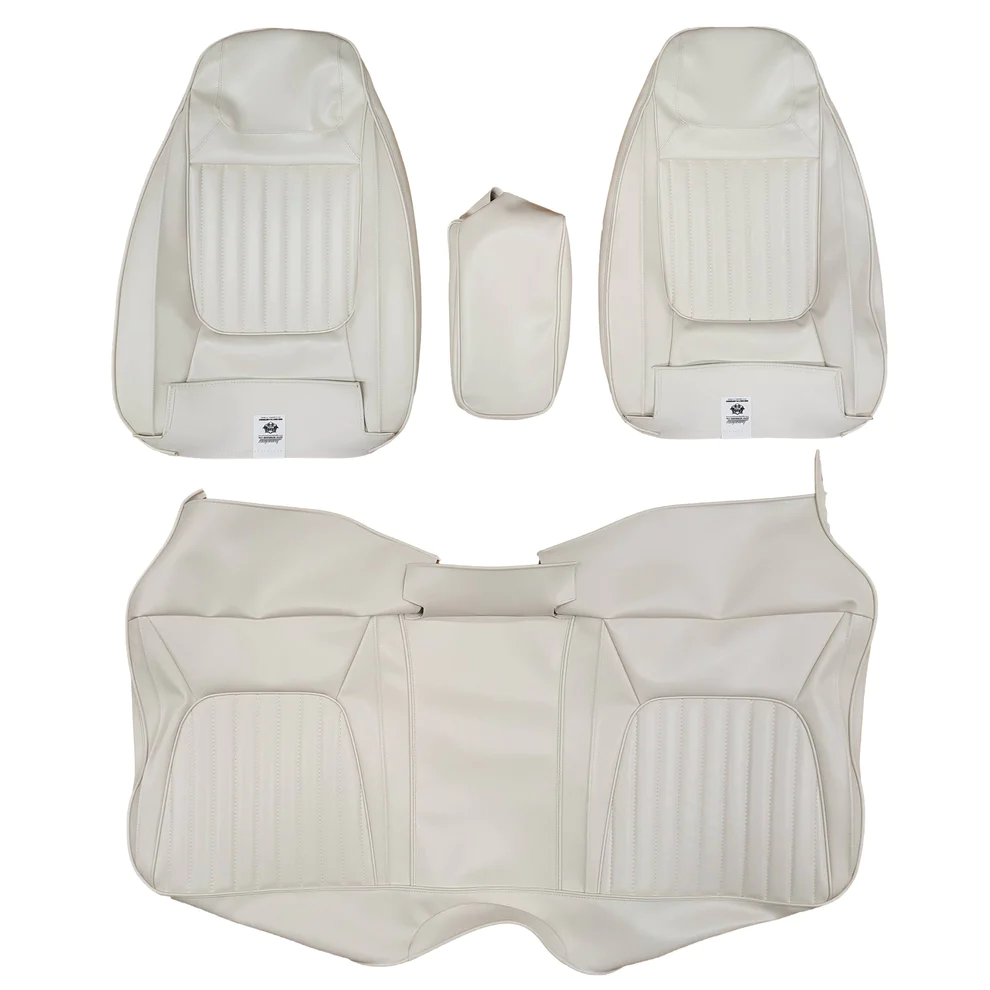 Seat Upholstery, Front split bench with center armrest covers - Deluxe (Belmont grain inserts and Coachman grain skirts)