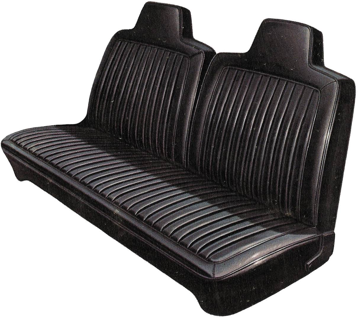 Seat Upholstery, Front split bench with 7" high headrest  (Shallow elk grain inserts and Coachman grain skirts) Swinger / Swinger Special & Scamp.