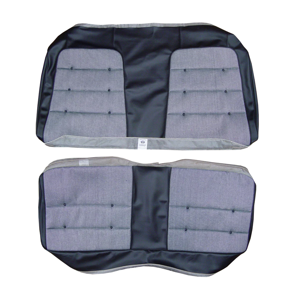Seat Upholstery, Rear bench (Cloth Style – Salt & Pepper cloth inserts with buttons & cologne grain skirts ) Charger SE models as well.