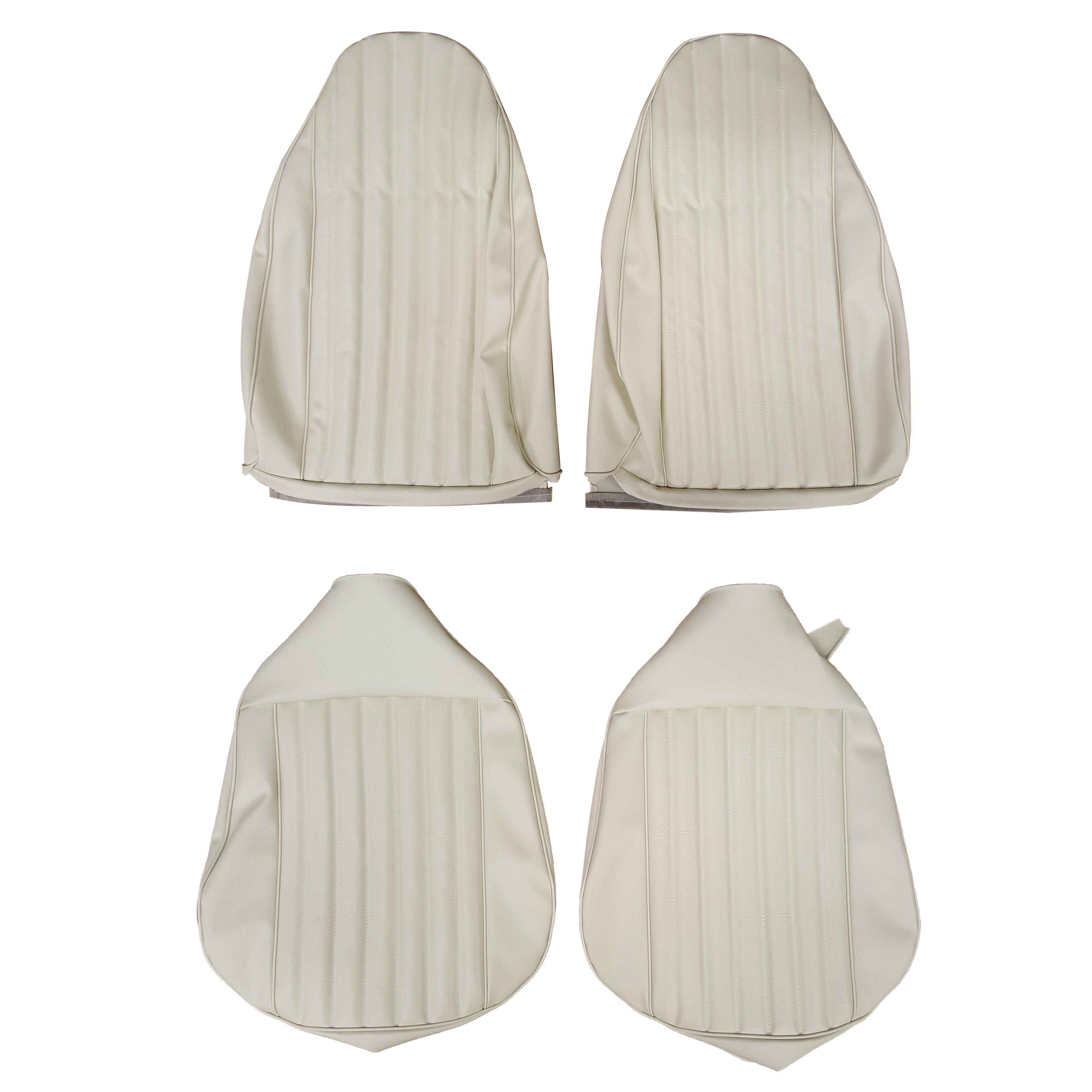 Seat Upholstery, Front Buckets (Shallow Elk grain inserts and Coachman grain skirts)  Duster / Duster 340 / Dart Sport 340.  Metallic Parchment color additional surcharge applies - call to inquire.