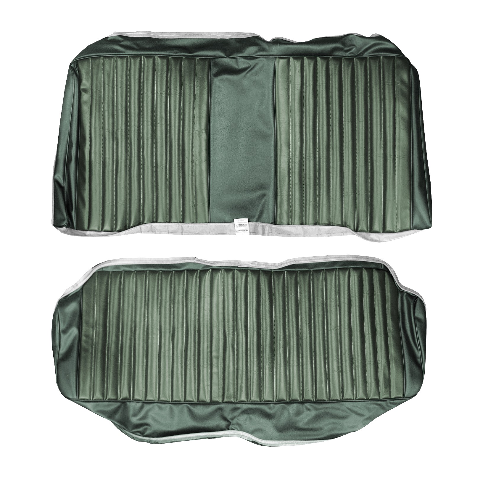 Seat Upholstery, Rear Bench (Shallow Elk grain inserts and Coachman grain skirts).  2dr Sedan Models only - (Not for 4dr).  Additional surcharges for Metallic Parchment and Metallic Green,,please inquire...