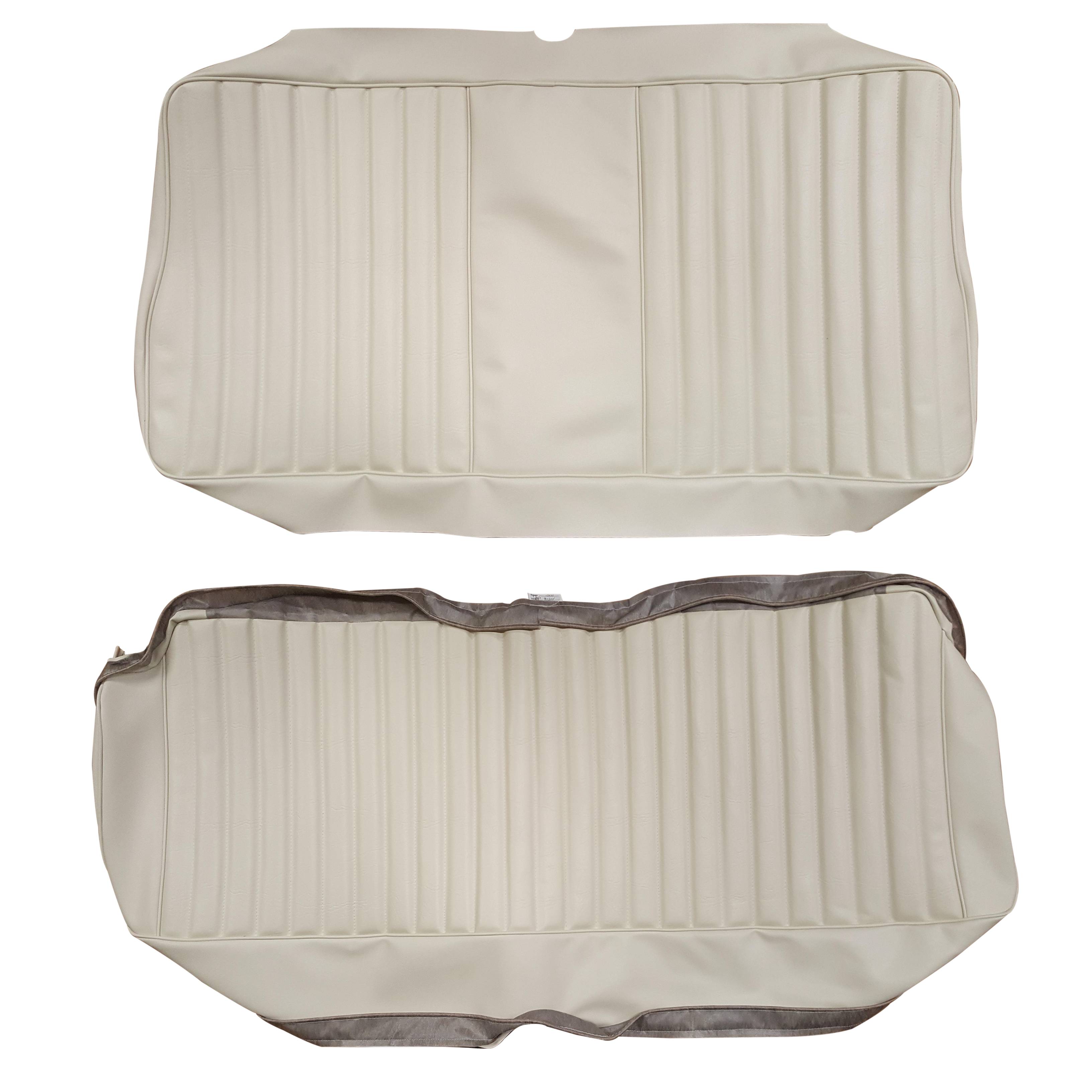 Seat Upholstery, Rear Bench, fold down (Shallow Elk grain inserts and Coachman grain skirts)