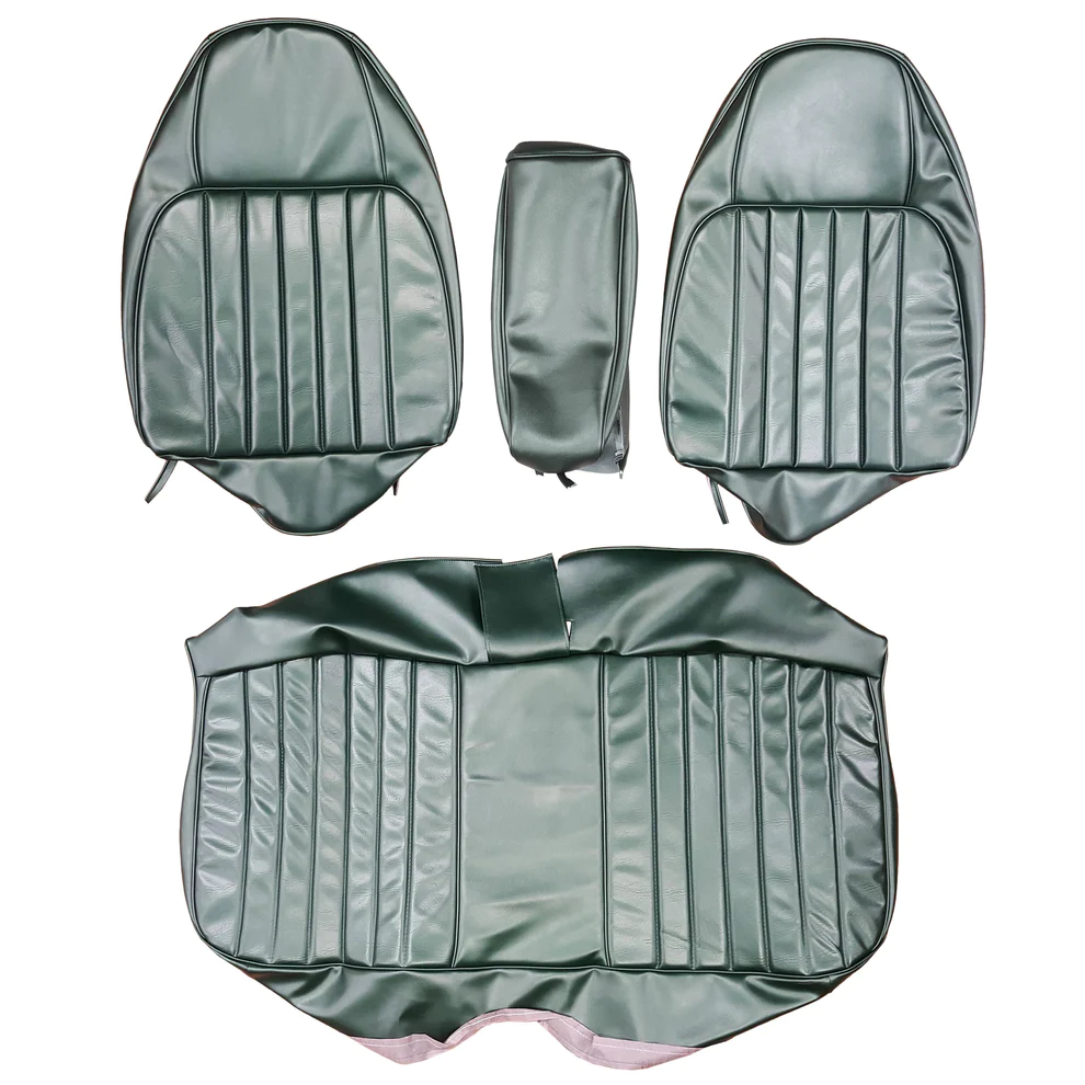 Seat Upholstery, Front split bench with center armrest covers (Shallow Elk grain inserts and Oxford gain skirts)