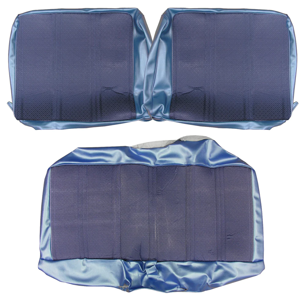 Seat Upholstery, Front Split Bench-Cloth Style.  Cloth inserts and Coachman Grain Skirts.
