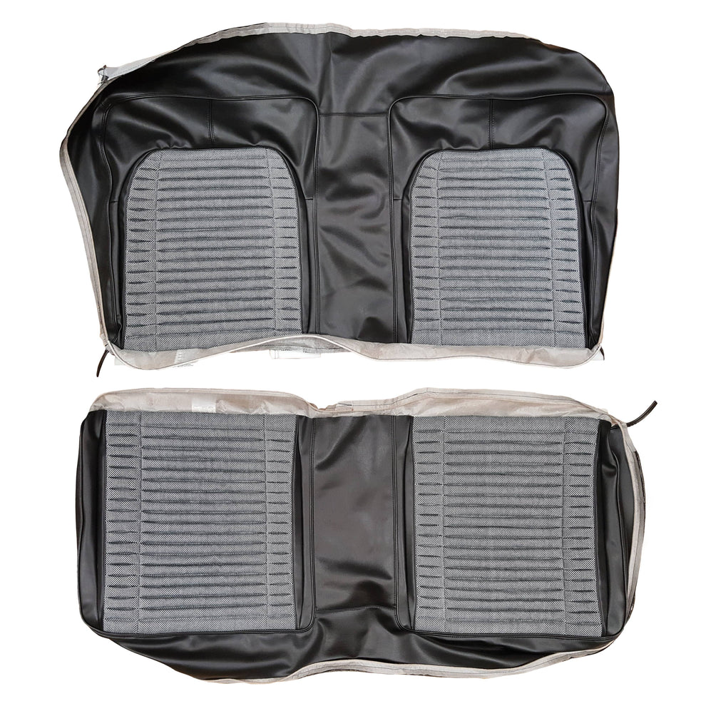 CLoth Style Seat upholstry - Rear bench.  Salt & Pepper cloth inserts & Coachman grain vinyl skirts <b> Charger 500, R/T </b>