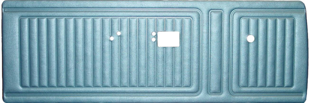 Front Door Panels - Pair.
Die-electrically heat-sealed coachman grain vinyl.
Bench Style - Swinger / Scamp
Bucket or bench style - Demon / Demon 340 / Duster 340


Please indicate color choice in the NOTES box for web type orders.
